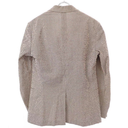 Hermes 18ss Checked Seersucker Tailored Jacket G19821 Brown 46