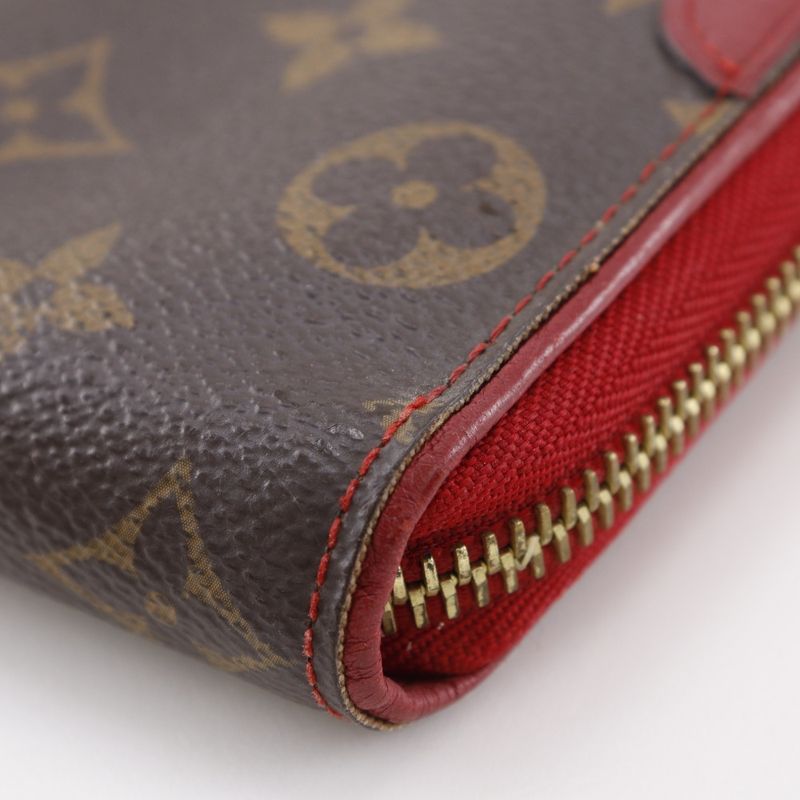 Louis Vuitton Zippy Wallet Retiro M61854 Monogram Canvas Threes Brown/red