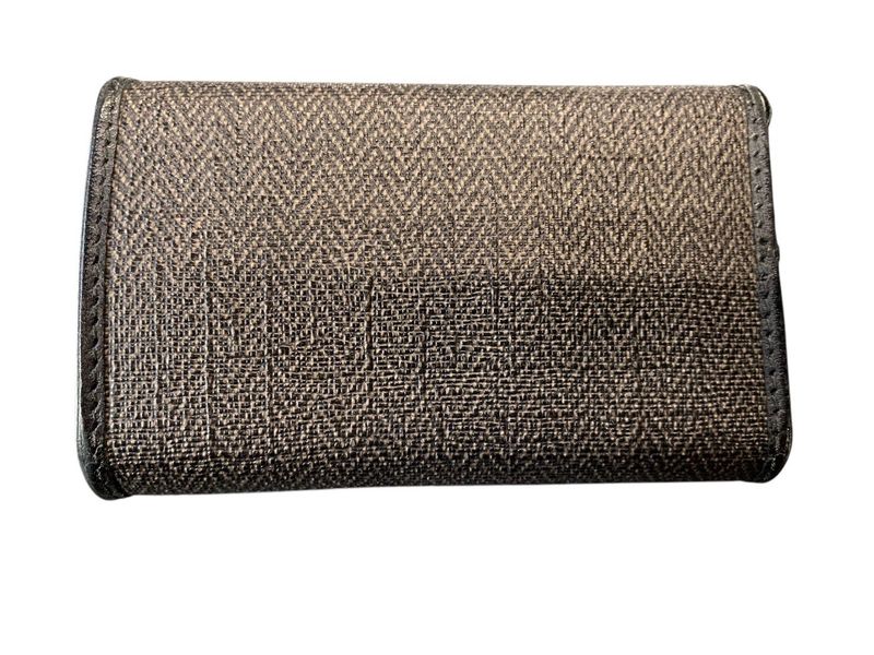 1991bvlgari Key Case 6-Stacks Weekend Silver Hardware Gray Pre-Owned