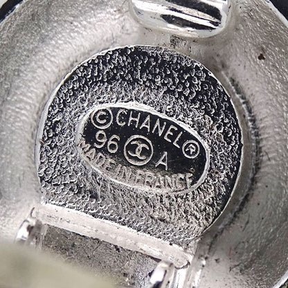 Chanel Earrings Ladies Brand Coco Mark Metal GP Silver Gold Round Vintage