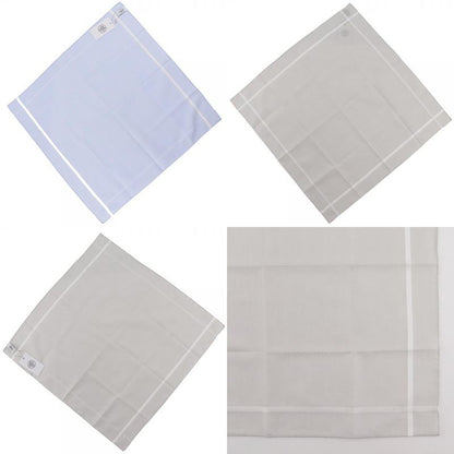 Hermes Jacquard H Handkerchief Set Of 2 Cotton Gray/light Blue Men's Handkerchie