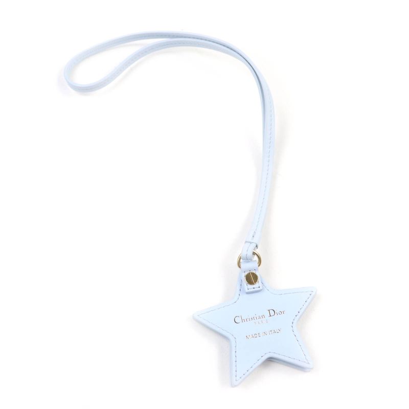Christian DIOR 25SS V1577womlm Logo Leather Bag Charm With Star Mirror Light