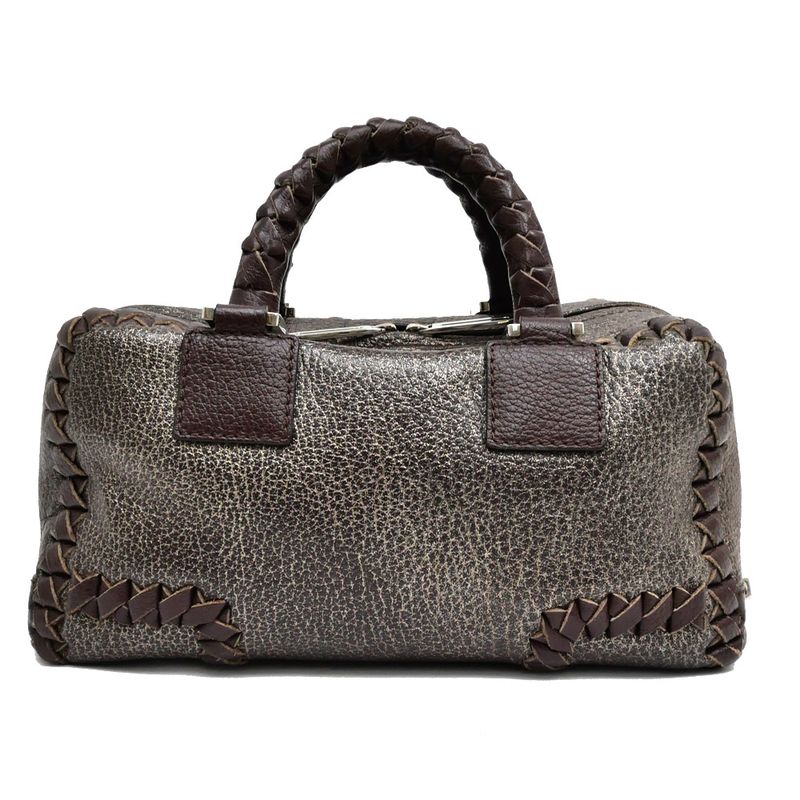 Loewe Amazona 28 Handbag Metallic Bronze Brown Silver-hardware Anagram