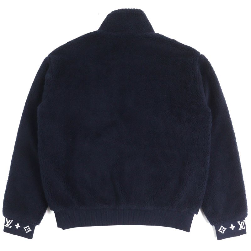 Louis Vuitton 25SS 1aglxq Leather Patch Fleece Blouson Partially Monogram Zip