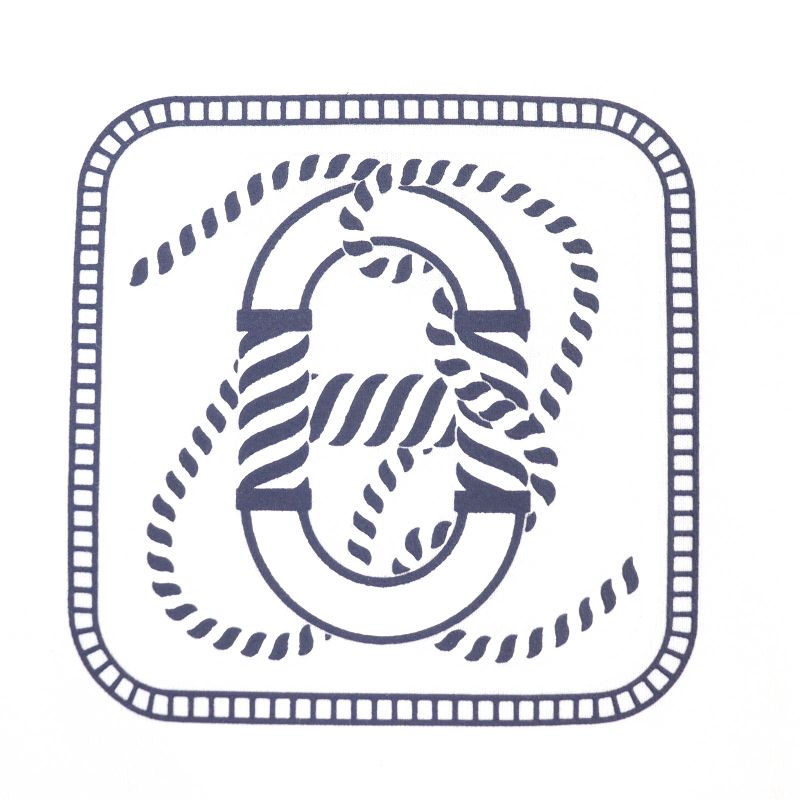 Hermes 2023 100% Cotton Chaine D'ancre Short Sleeve T-shirt White Navy 34 Made