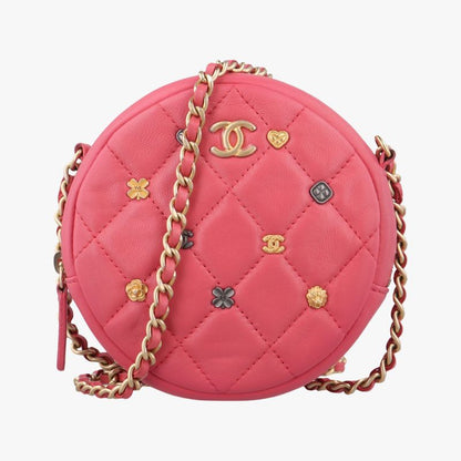 CHANEL charm Round Pink Ramskin A8162026890476