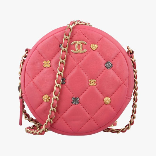CHANEL charm Round Pink Ramskin A8162026890476