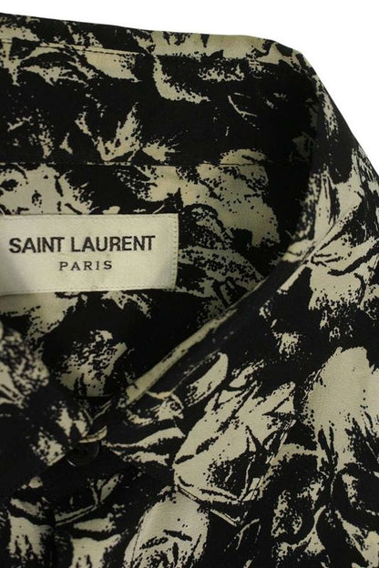Saint Laurent Paris 20SS 646850 Y2e34 Total Flower Silk Long Sleeve Shirt Men 39