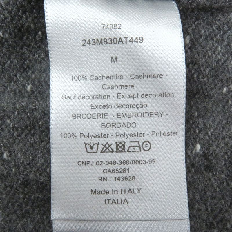 DIOR Homme 243m830at449 100% Cashmere Tinny Logo Patch Long Sleeves Sweater