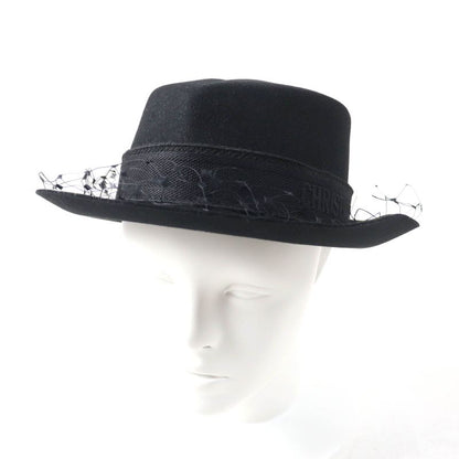 Christian DIOR 04dpn960g893 Logo Design With Tulle Lapin Felt Hat Black 57 Made