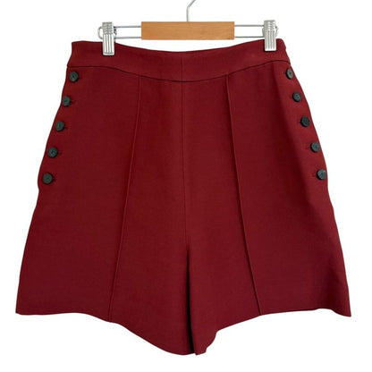 Christian Dior Silk Blend Shorts 38 Bordeaux Women's Used