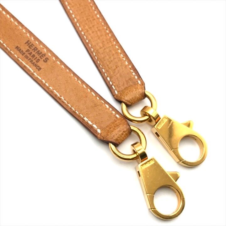 Hermes Leather Kelly Bag Shoulder Strap Brown