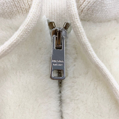 Prada Top White Black Hoodie Hoody Logo Knit Cashmere