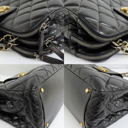 Chanel Matelasse Chain Shoulder Bag Bow-ring Black Antique Hardware No