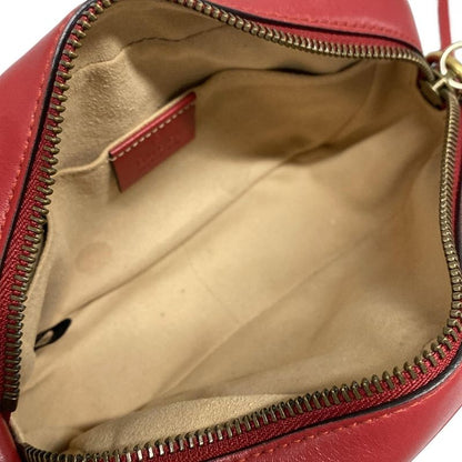 Gucci Shoulder Bag GG Marmont 448065 Red Chain Shoulder Leather