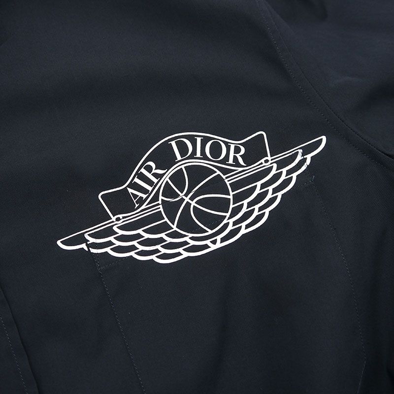 Air Dior X NIKE Chest Logo Cotton Short Sleeve Shirt 38 Navy Blue