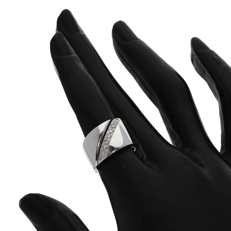 Hermes Diamond #48 Ring 18K White Gold Ladies