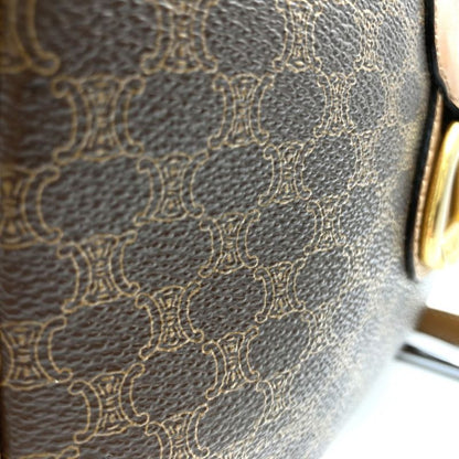 Celine Macadam Shoulder Bag Gold Hardware Vintage Pvc/leather Brown Women