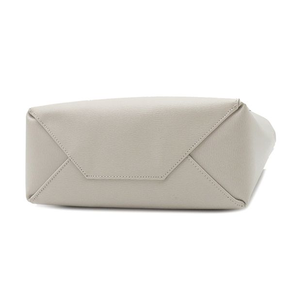 Celine 2way Bag Vertical Cabas Small Leather Gray Gold Hardware Tote Shoulder