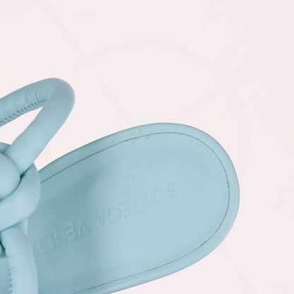 Bottega Veneta Leather Sandals Women's 35 Light Blue Made In Italy