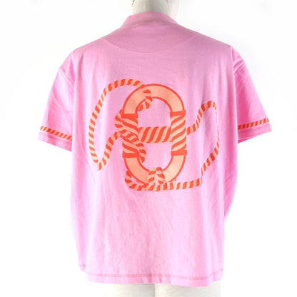 Hermes 23SS 3e4621dl Cartouche Cotton Mock Neck Short Sleeve T-shirt Pink 34