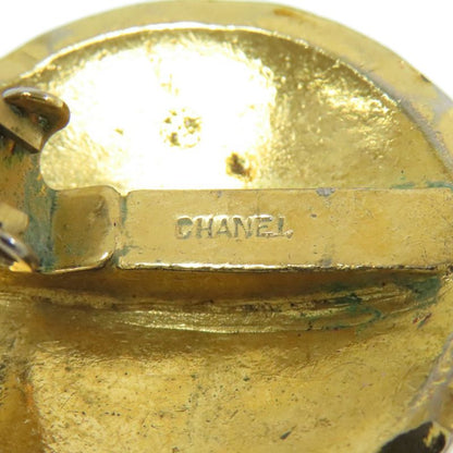 Chanel Matelasse Coco Mark Button Earrings Metal Ladies