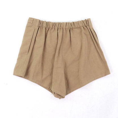 Prada 2023 P279h Panama Cotton Linen Blend Belt Design Shorts Brown 36 Made In