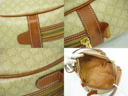 Authentic Celine Macadam Handbag PVC Beige Macadam Bag Pre-owned [follow-up