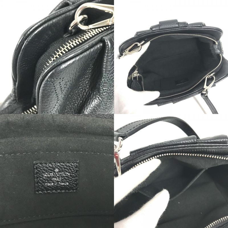 Louis Vuitton Shoulder Bag Scala Mini M80093 Monogram Mahina Leather Noir Black