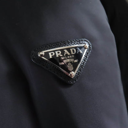Prada 290545 Triangle Logo Zip Up Down Jacket Outerwear Black 42 Women