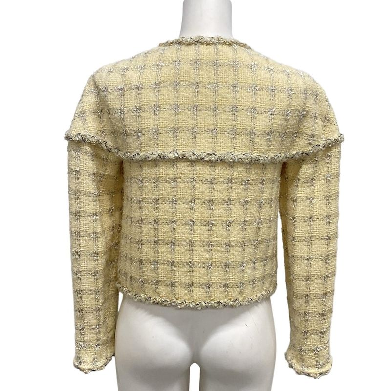 Chanel Jacket Size 36 S Women - P41853 Ivory X Black X White Wool