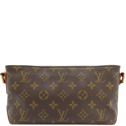 Louis Vuitton Shoulder Bag Trotter Monogram Canvas Monogram Gold Hardware Tea