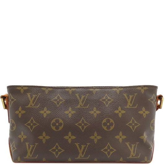 Louis Vuitton Shoulder Bag Trotter Monogram Canvas Monogram Gold Hardware Tea