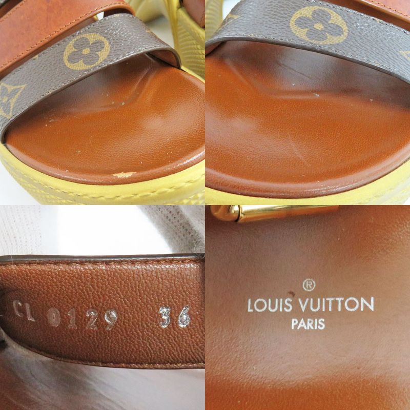 Louis Vuitton Sandals LV Akrite Monogram Brown Gold 36 23.0cm (9.06in)