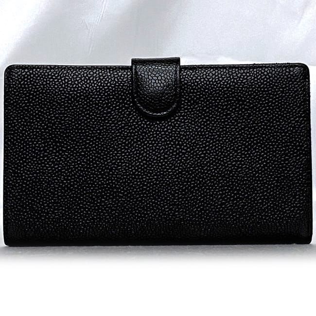 Chanel Fold Over Clasp Long Wallet F22076 Black A13498
