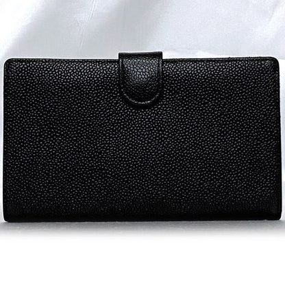 Chanel Fold Over Clasp Long Wallet F22076 Black A13498