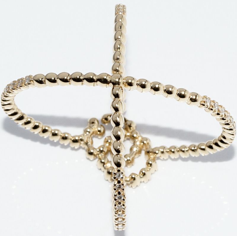 Gucci Ring 18K Yellow Gold Diamond 88P GG Running Ring