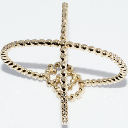 Gucci Ring 18K Yellow Gold Diamond 88P GG Running Ring