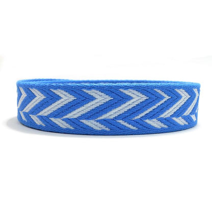Hermes Bandouliere Sangle Zigzag 25 mm (0.98in) Toile Swift Blue - White
