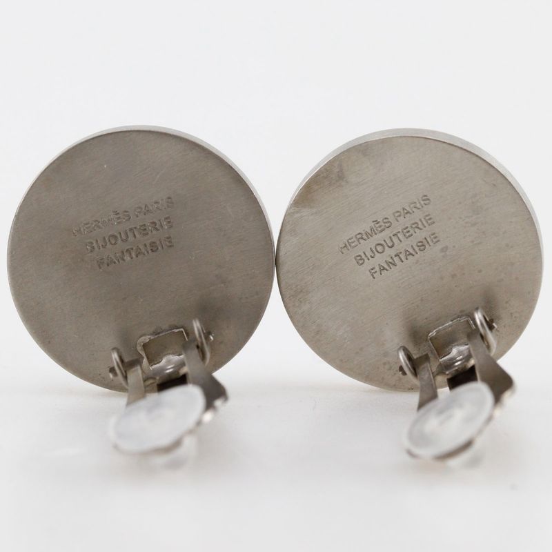 Hermes Celia Bijouterie Fantaisie Vintage Metal And Shell Silver Ladies 12.0g