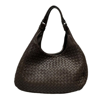 Bottega Veneta Intrecciato Tote Bag 125787 Dark Brown Leather