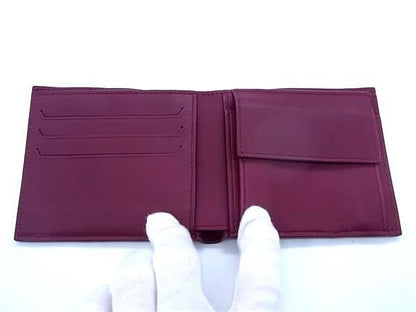 Bottega Veneta Marco Polo Leather Bifold Wallet Men's Bordeaux Az0830