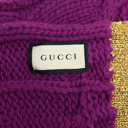Gucci Cable-knit Scarf 544777 Cashmere Blend Purple