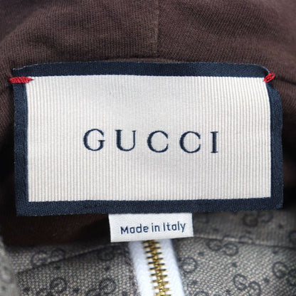 Gucci 655153 Mini GG Jersey Sherry Line Interlocking G Half Zip Hoodie Beige M