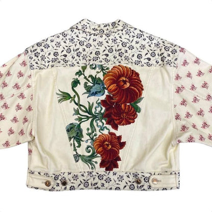 Louis Vuitton Denim Jacket Flja37fx0 Size 34 Yellow Flower Rw212w Fx0 Flja37
