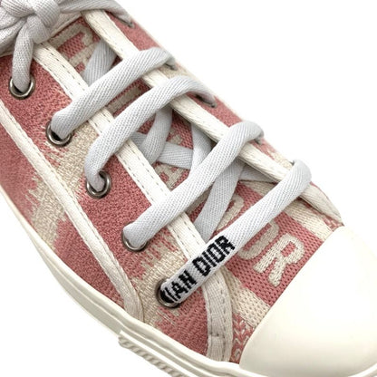 Christian DIOR WALK N DIOR Sneakers Shoes Fabric Pink White Jacquard Logo
