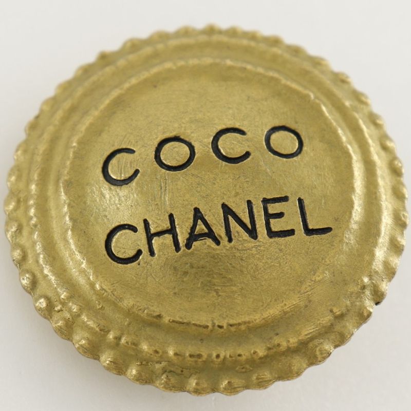 Chanel COCO Logo Vintage Gold Plated 94P Ladies 28.0g Earring