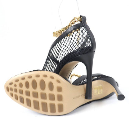 Bottega Veneta Chain Trim Mesh Pumps Black Gold Hardware 37 With