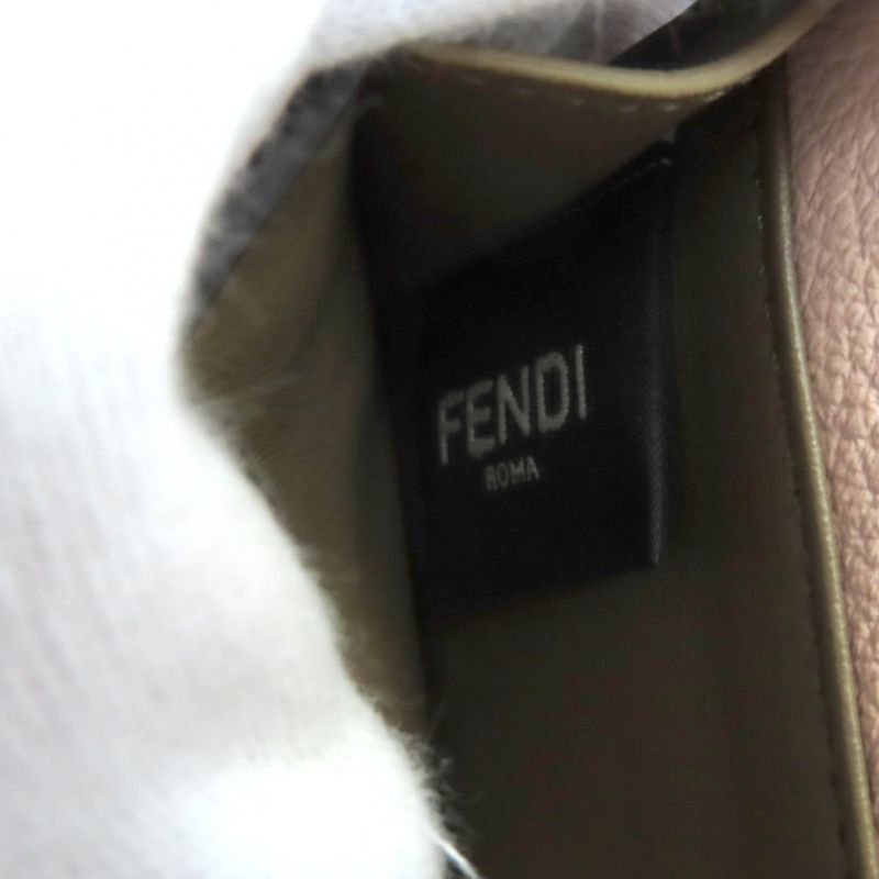 Fendi 8m0426 Selleria Pekaboo Leather Compact Wallet Trifold Wallet Pink