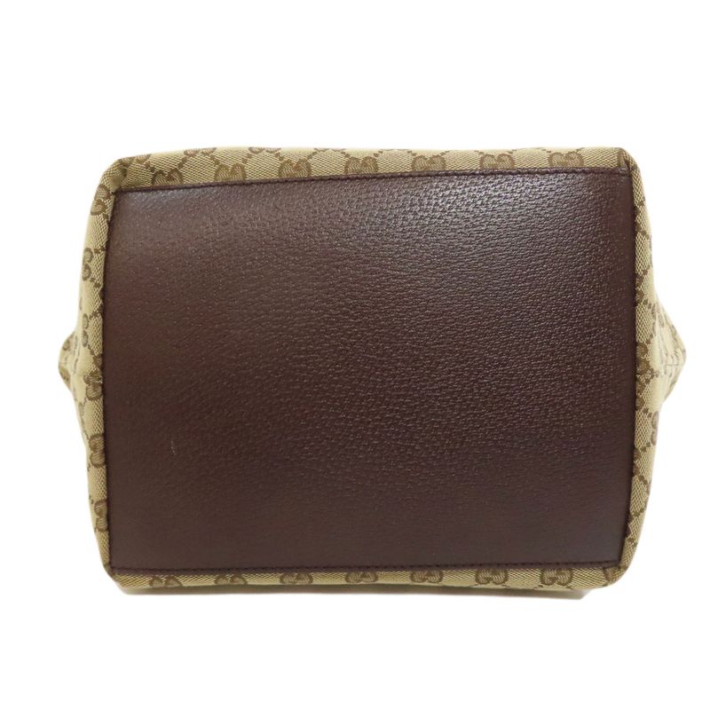 Gucci 131230 GG Sherry Line Handbag Canvas Women